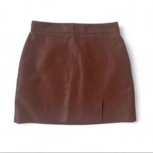 Wilfred Rich Brown Vegan Leather Skirt